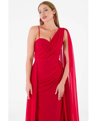 Robe rouge déesse grecque
