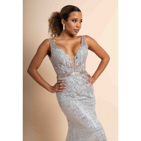 Robe de Cocktail Grise Coupe Sirène Promarried