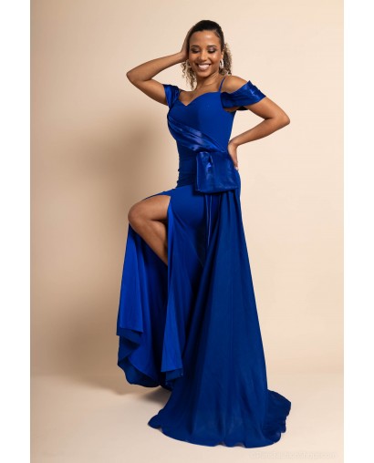 Robe de Soirée Fourreau Bleu royal – Élégance et Glamour