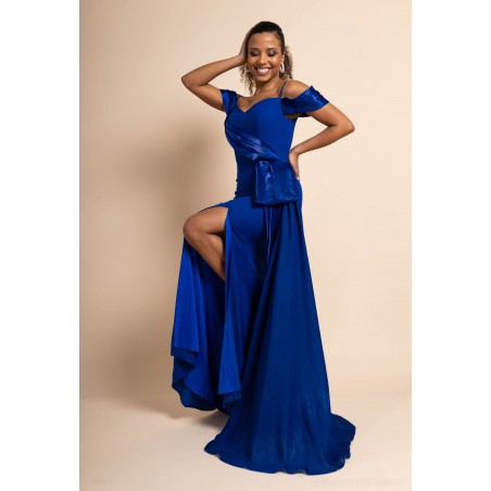 Robe de Soirée Fourreau Bleu royal – Élégance et Glamour