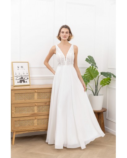 Robe de mariée fluide en mousseline Promarried
