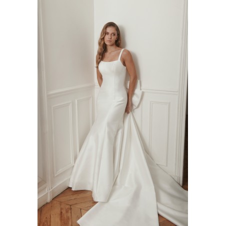Robe de mariée Promarried – Bretelles, dos noué couture & traîne élégante