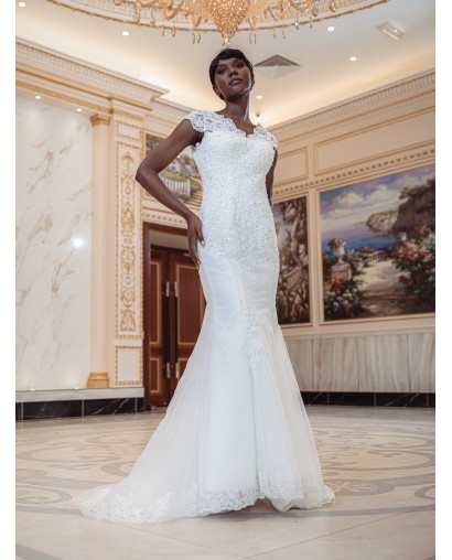 Robe-de-mariée-sirène-en-dentelle 1030-ivoire-Promarried