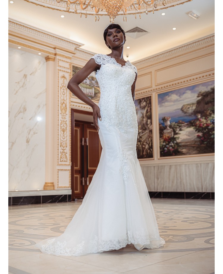 Robe-de-mariée-sirène-en-dentelle 1030-ivoire-Promarried
