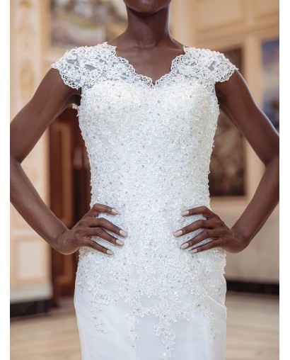Robe-de-mariée-sirène-en-dentelle 1030-ivoire-Promarried