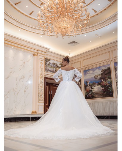 Robe-princesse-manches-longues X2001-White-Promarried