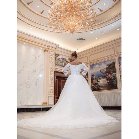 Robe-princesse-manches-longues X2001-White-Promarried