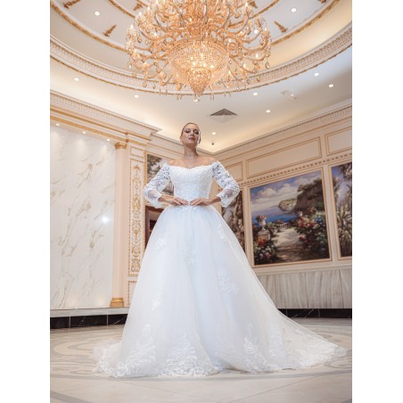 Robe-princesse-manches-longues X2001-White-Promarried