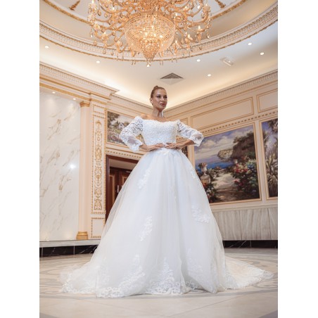 Robe-princesse-manches-longues X2001-White-Promarried