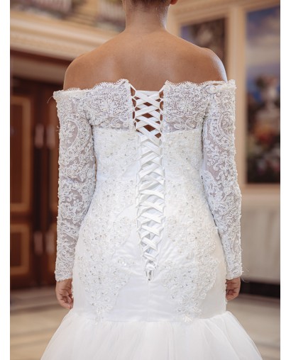 Robe-sirène-manches-longues-2374-ivoire