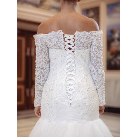 Robe-sirène-manches-longues-2374-ivoire