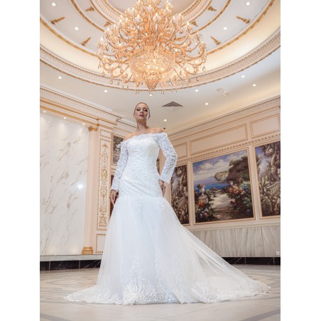 Robe-sirène-manches-longues-2374-ivoire