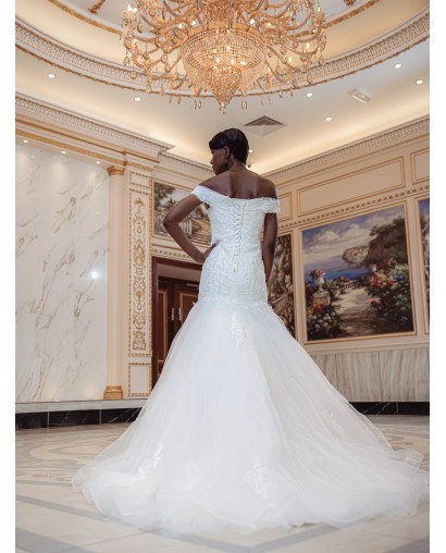 Robe-sirène-hors-l'épaule-Promarried-3270-ivoire
