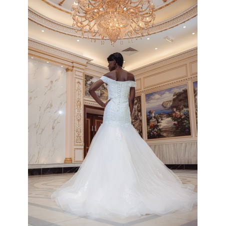 Robe-sirène-hors-l'épaule-Promarried-3270-ivoire