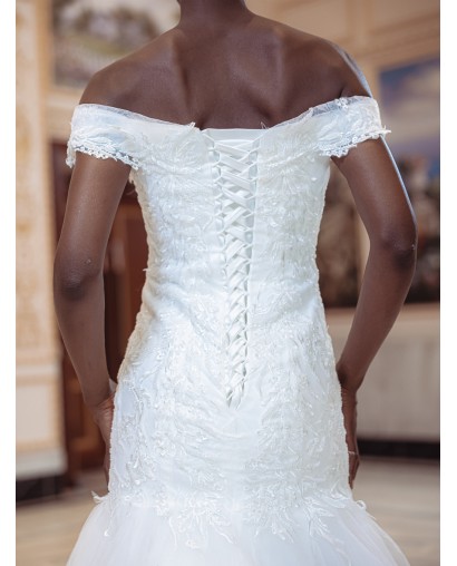 Robe-sirène-hors-l'épaule-Promarried-3270-ivoire