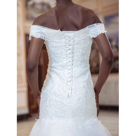 Robe-sirène-hors-l'épaule-Promarried-3270-ivoire