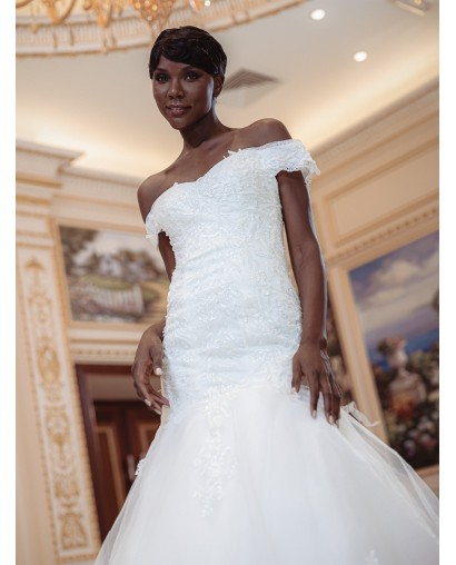 Robe-sirène-hors-l'épaule-Promarried-3270-ivoire