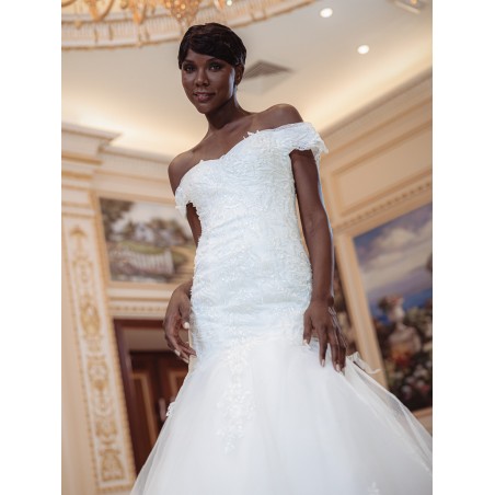 Robe-sirène-hors-l'épaule-Promarried-3270-ivoire
