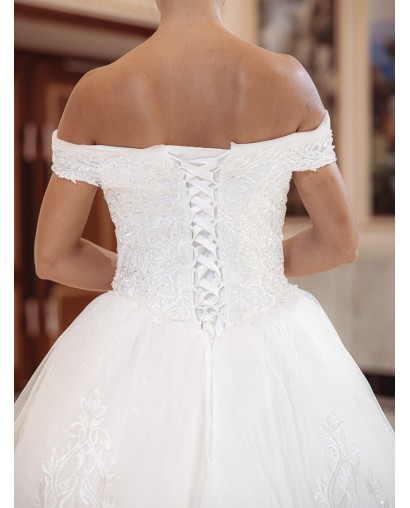 Robe-princesse-hors-l'épaules-avec-traine-6001-traine-ivoire
