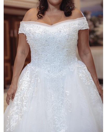 Robe-princesse-hors-l'épaules-avec-traine-6001-ivoire
