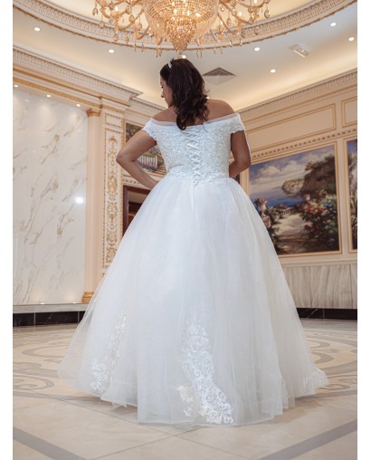 Robe-princesse-hors-l'épaules-avec-traine-6001-ivoire