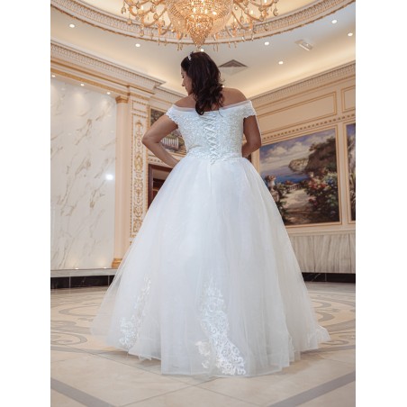 Robe-princesse-hors-l'épaules-avec-traine-6001-ivoire