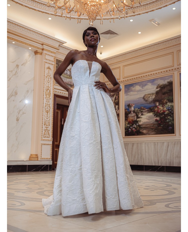 Robe-en-A-bustier-Promarried-6966-IVORY