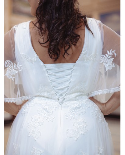 Robe-empire-manche- papillon-Promarried-22194-ivoire
