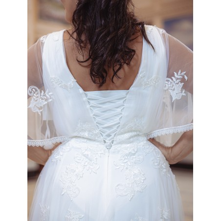 Robe-empire-manche- papillon-Promarried-22194-ivoire