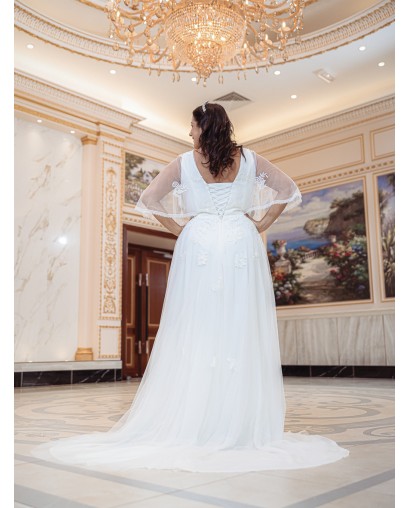 Robe-empire-manche- papillon-Promarried-22194-ivoire
