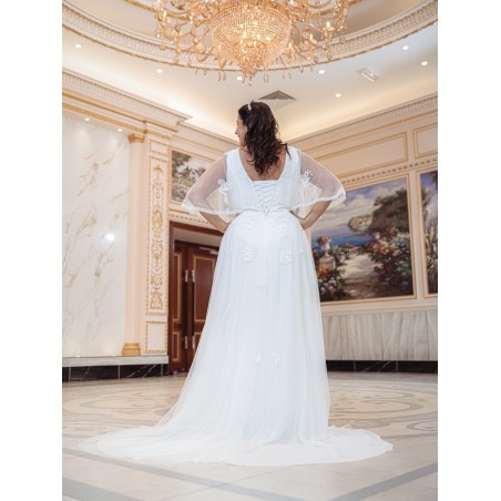 Robe-empire-manche- papillon-Promarried-22194-ivoire