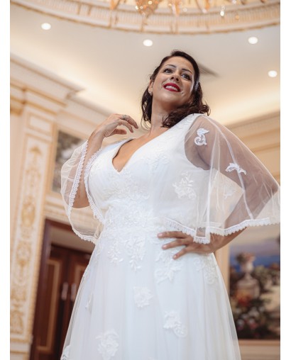 Robe-empire-manche- papillon-Promarried-22194-ivoire
