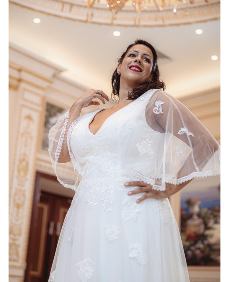 Robe-empire-manche- papillon-Promarried-22194-ivoire