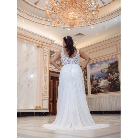 Robe-de-mariée-fluide-à-bretelles-Promarried-22199-ivoire