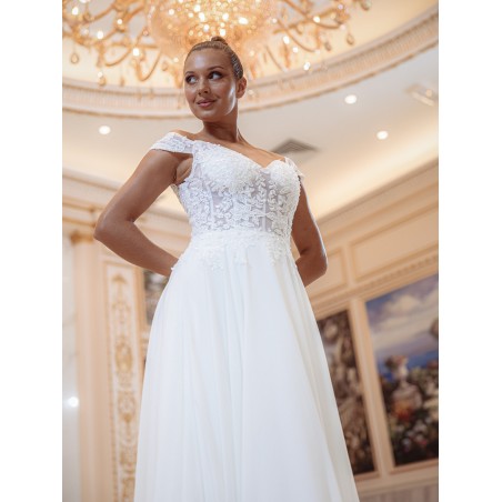 Robe de mariée empire en mousseline 22204 IVORY