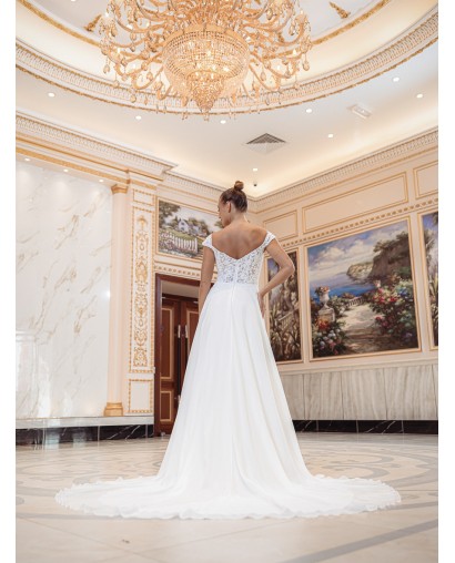 Robe de mariée empire en mousseline 22204 IVORY
