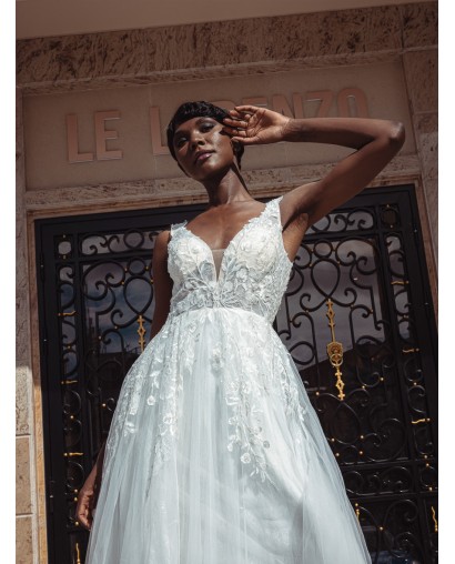 Robe de mariée empire en tulle 22210 IVORY