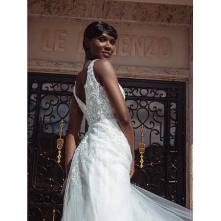 Robe de mariée empire en tulle 22210 IVORY