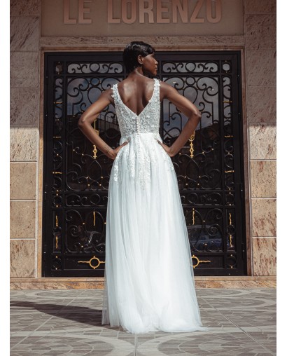 Robe de mariée empire en tulle 22210 IVORY
