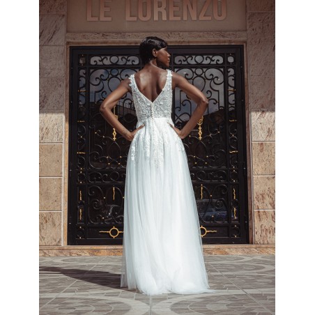 Robe de mariée empire en tulle 22210 IVORY