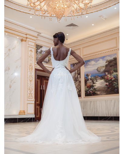 Robe de mariée forme fourreau avec sur-jupe Promarried 22215 IVORY