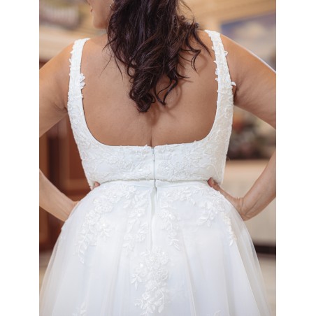 Robe de mariée forme fourreau avec sur-jupe Promarried 22215 IVORY