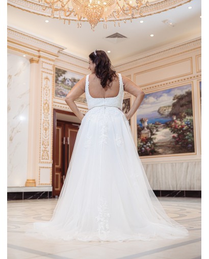 Robe de mariée forme fourreau avec sur-jupe Promarried 22215 IVORY