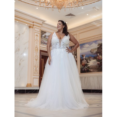 Robe de mariée trapèze en tulle et dentelle Promarried 22217 GT IVORY
