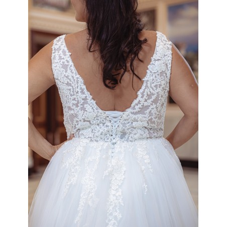 Robe de mariée trapèze en tulle et dentelle Promarried 22217 GT IVORY