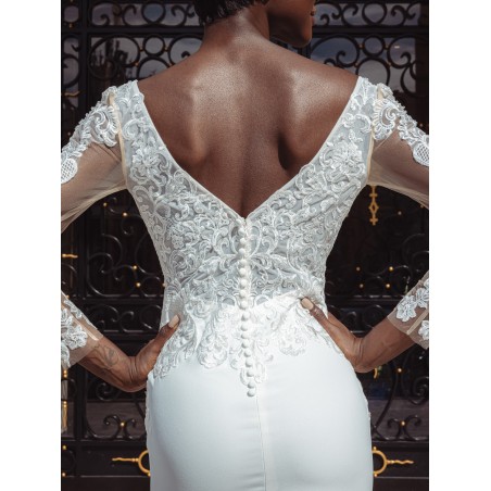 Robe fourreau manches longues Promarried 22220 IVORY