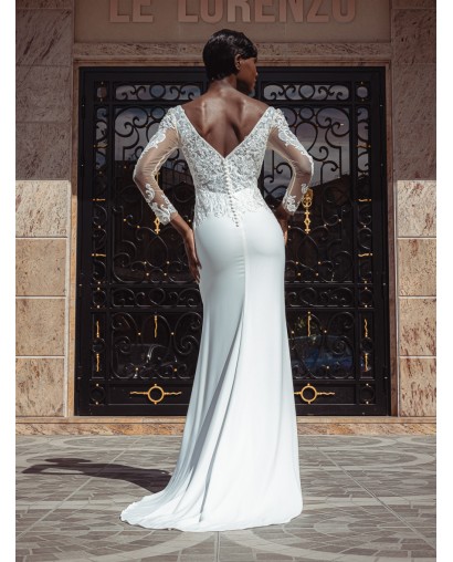 Robe fourreau manches longues Promarried 22220 IVORY