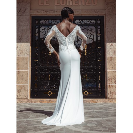 Robe fourreau manches longues Promarried 22220 IVORY
