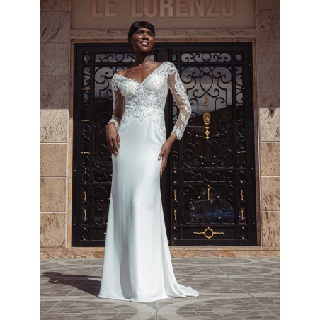 Robe fourreau manches longues Promarried 22220 IVORY