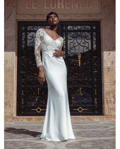 Robe fourreau manches longues Promarried 22220 IVORY